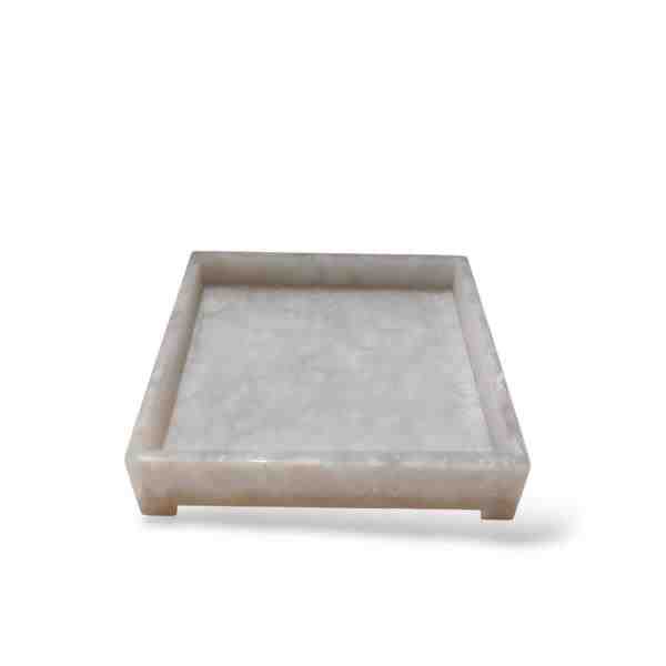 BANDEJA RETANGULAR COM PÉ P 30X30X6 CM POLIDO