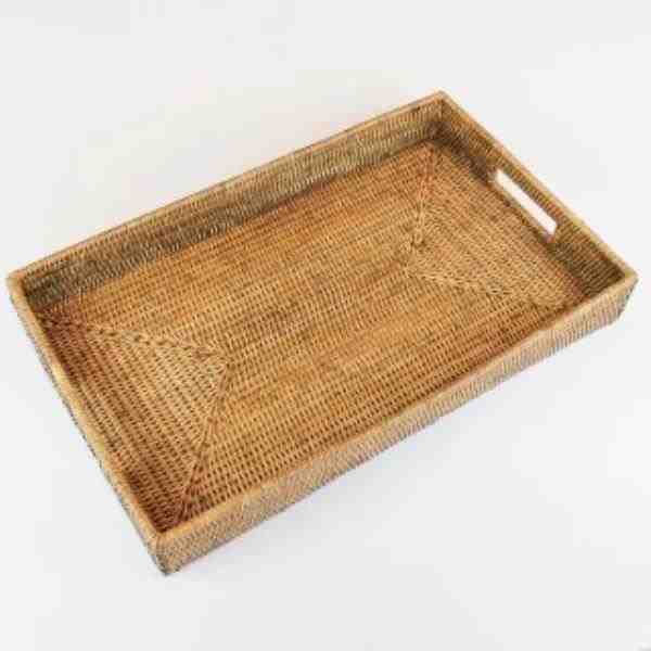 BANDEJA SUNSET EM RATTAN 51X31 CM