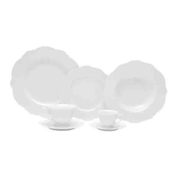 APARELHO JANTAR 42PC PORCELANA MALDIVA BRANCO