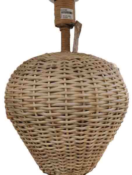 BASE ABAJUR JUNCO NATURAL P/CUPULA M VERDE