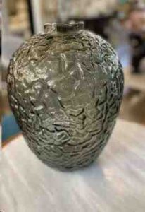 VASO DE VIDRO CINZA 31X31X47 (BX244-1YH)