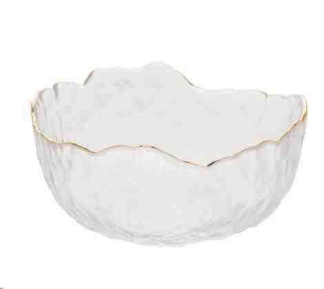 BOWL DE CRISTAL DE CHUMBO MARTELADO C/BORDA DOURADA TAJ 19X10CM