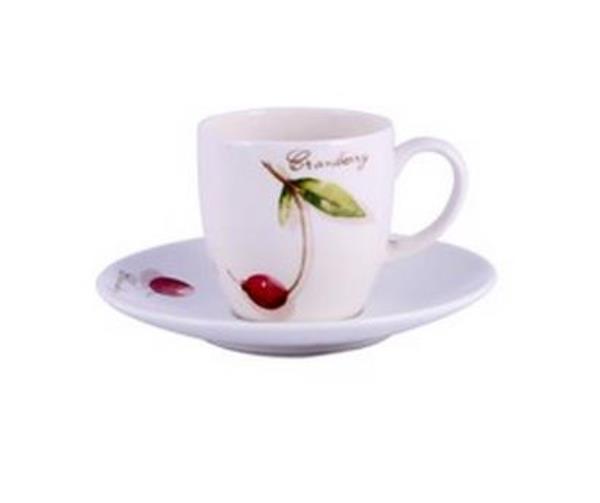 XICARA/PIRES CHA FRESH FRUIT PORCELANA CX C/ 6