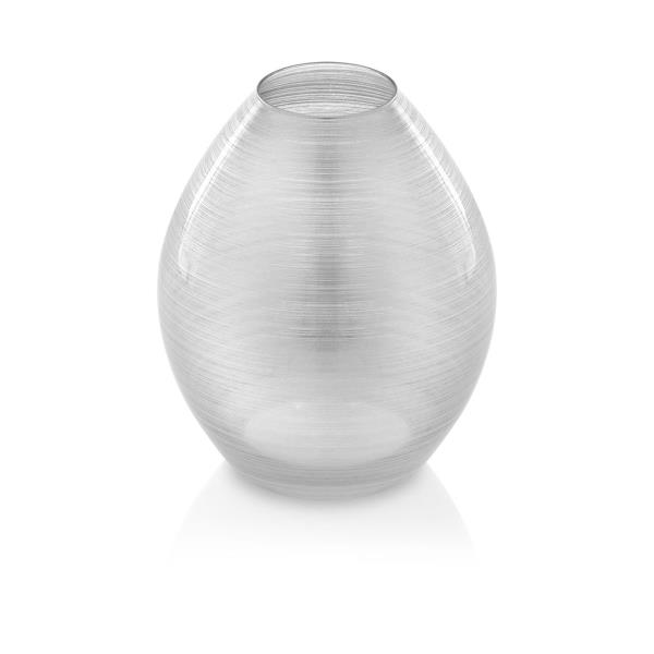 VASO ZODIACO H 25CM PRATEADO VIDRO