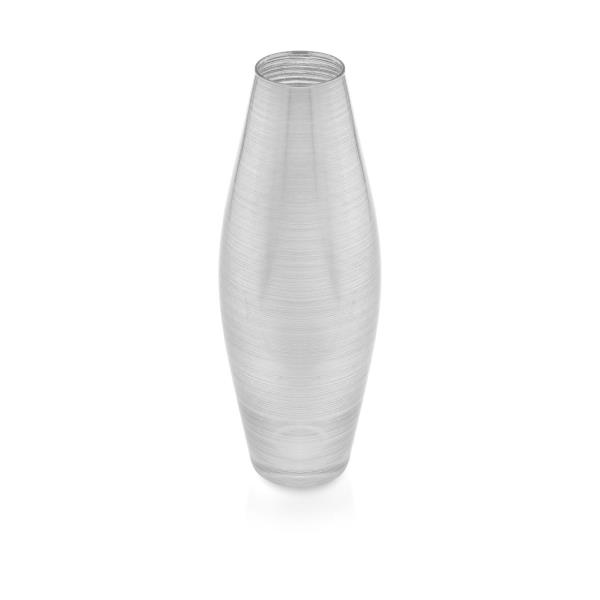VASO ZODIACO H 38CM PRATEADO VIDRO
