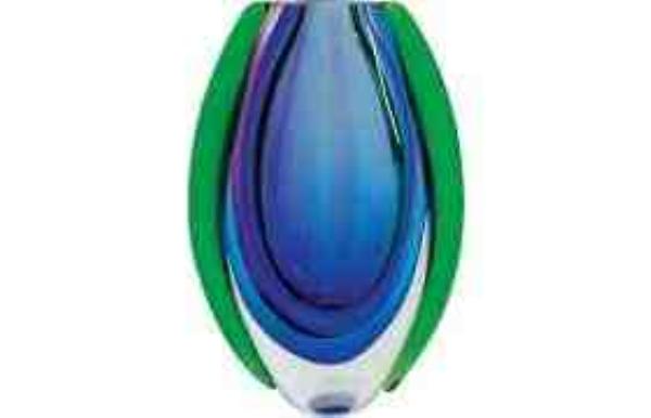 VASO FURTACOR DE VIDRO TIPO MURANO 12,5X6,5X30CM