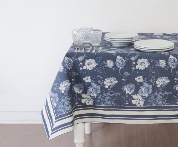 TOALHA MESA 2,60X1,60M IMPERM VALENTINA AZUL