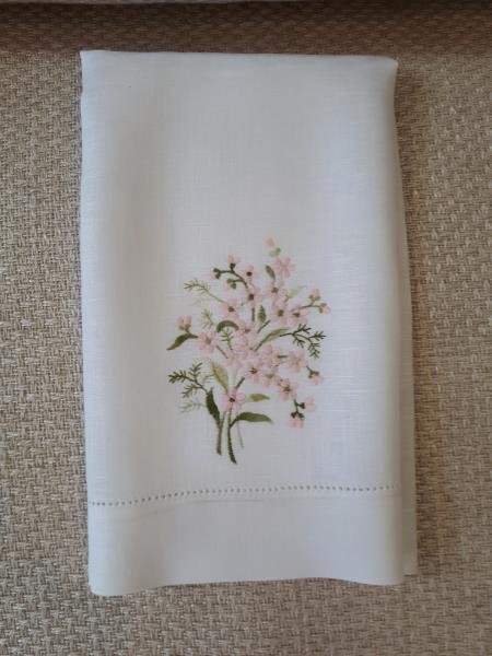 TOALHA LAVABO BOUQUET ROSA