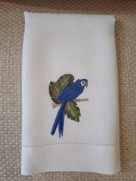 TOALHA LAVABO ARARA AZUL