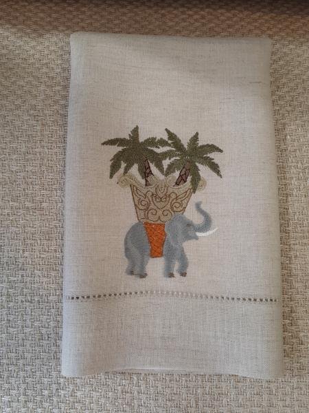TOALHA LAVABO ELEFANTE INDIANO CRU