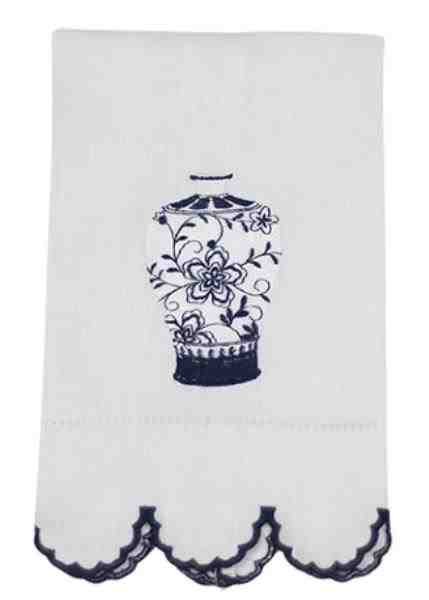 TOALHA LAVABO LINHO BCO CHINOISERIE
