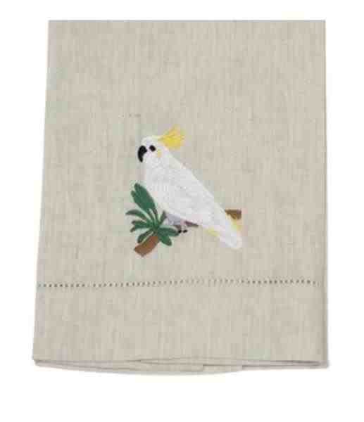 TOALHA LAVABO LINHO CRU CACATUA