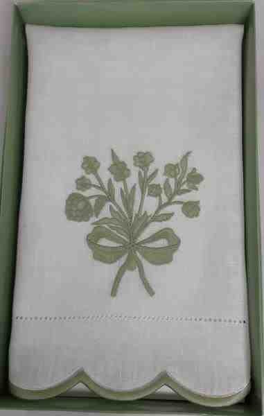TOALHA LAVABO LINHO BOUQUET REAL CELADON