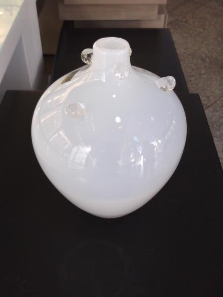 VASO VIDRO BOBBLE BCO DETALHES TRANSP 26CM