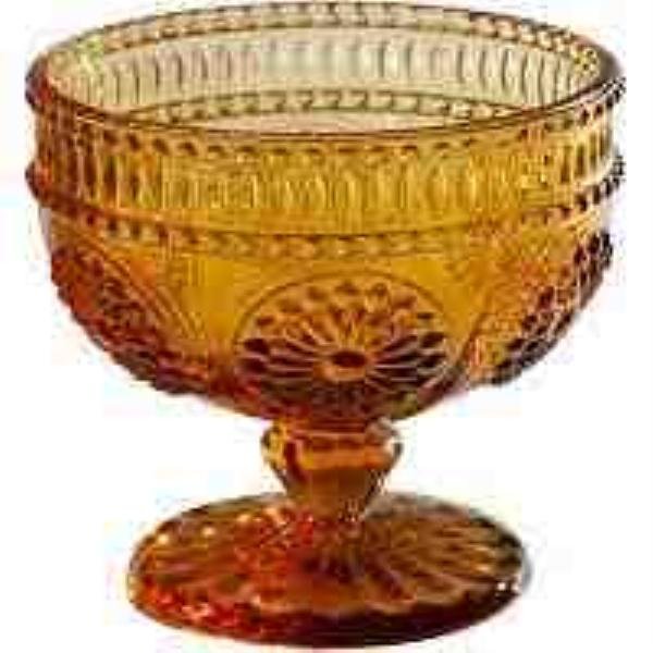 TAÇA SORVETE 10CM GS ANTIQUE VIDRO AMARELO