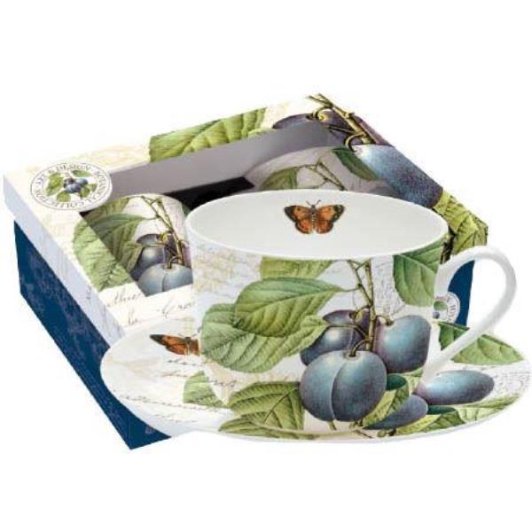 XICARA PLUNAS BREAKFAST BONECHINA 400ML