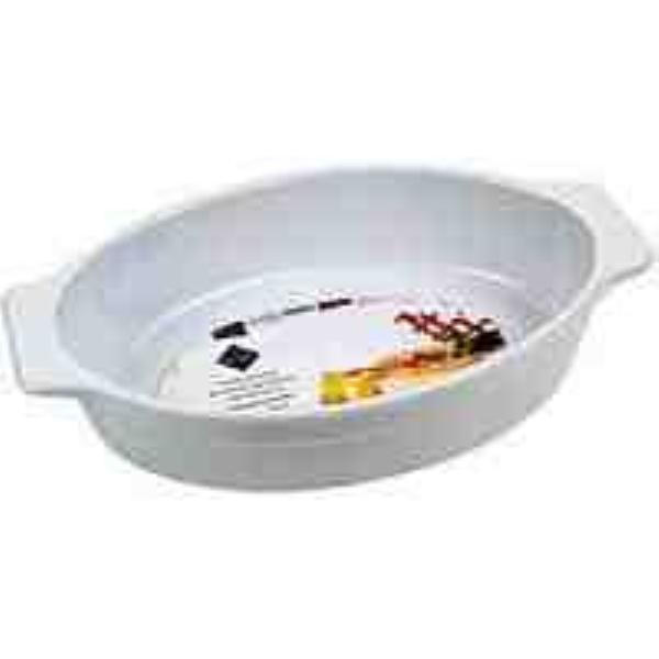 TRAVESSA REFRATARIA 28X18CM CERAMICA BRANCO OVAL