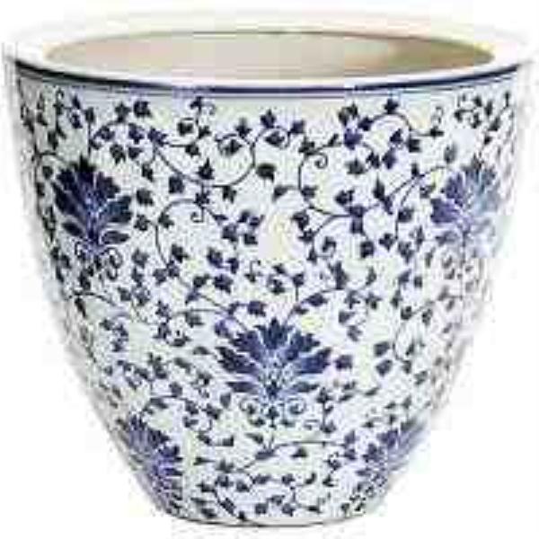 VASO HOME CO BEIJING 29*29*27CM CERAMICA BRAN/AZUL 3PC CN