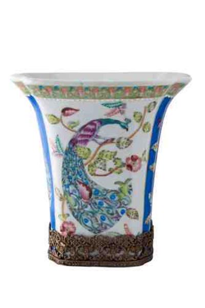 VASO PORCELANA PAVAO IMPERIAL