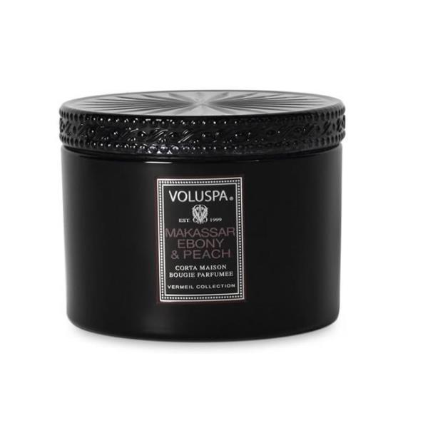 VELA POTE VIDRO P 60H MAKASSAR EBONY PEACH