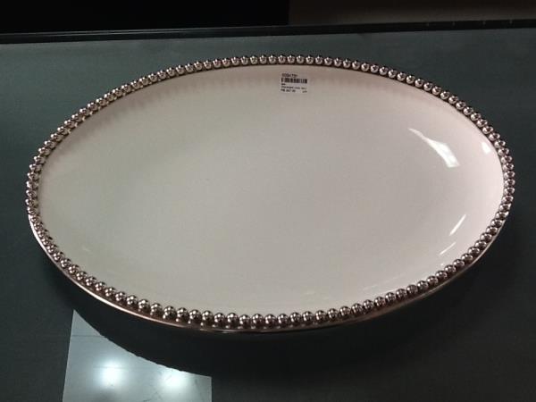 TRAVESSA OVAL BEADED 36X25