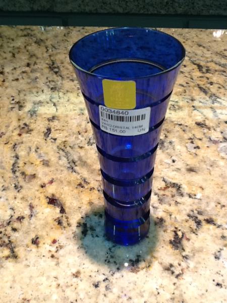 VASO CRISTAL 14CM LAP028 AZUL