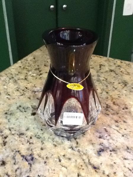 VASO CRISTAL 15 CM LAP 055 VERMELHO