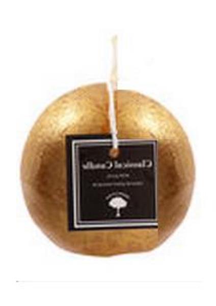 VELA BOLA DOURADA METALICA P