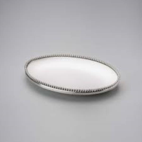 TRAVESSA OVAL BEADED 36X26CM