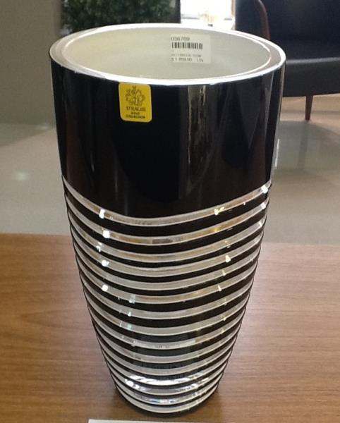 VASO CRISTAL 25CM LAP053 BLACK
