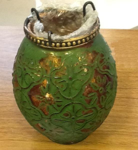 VASO OVAL HELENE VIDRO MARROM/AZUL