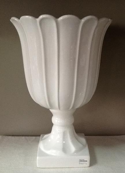 VASO DE CERAMICA CHINESA 16 BCO C/ DETALHES