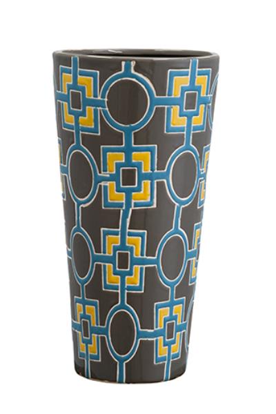 VASO CONICO GEOMETRICO CERAMICA