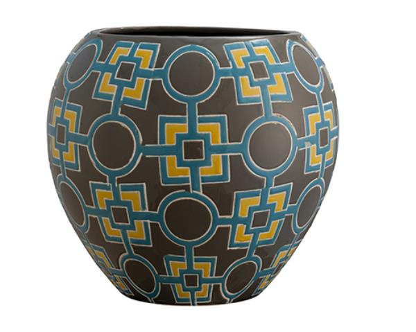 VASO REDONDO  GEOMETRICO CERAMICA