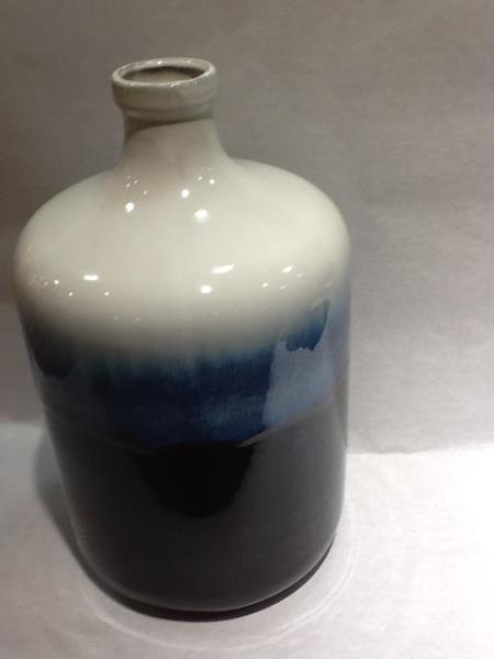 VASO GARRAFA GORDES AZUL/BRANCO
