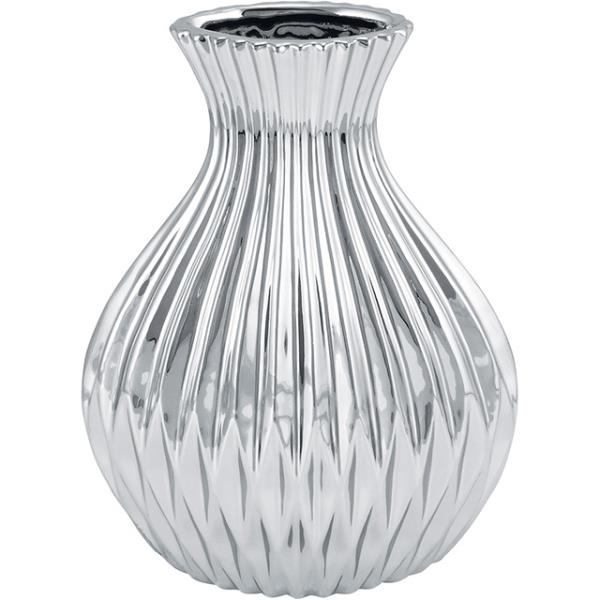 VASO 30CM CERAM PRATA ENJOY TRACE