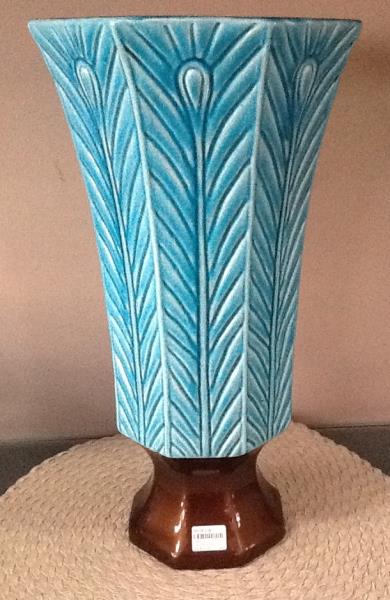 VASO ALTO AZUL/PRATEADO CERAMICA