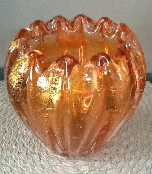 VASO P 80 LARANJA C/ OURO