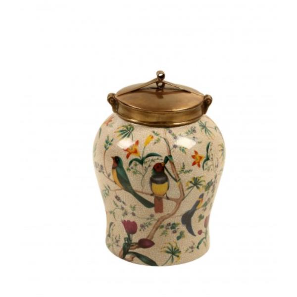 VASO DE PORCELANA COM BRONZE
