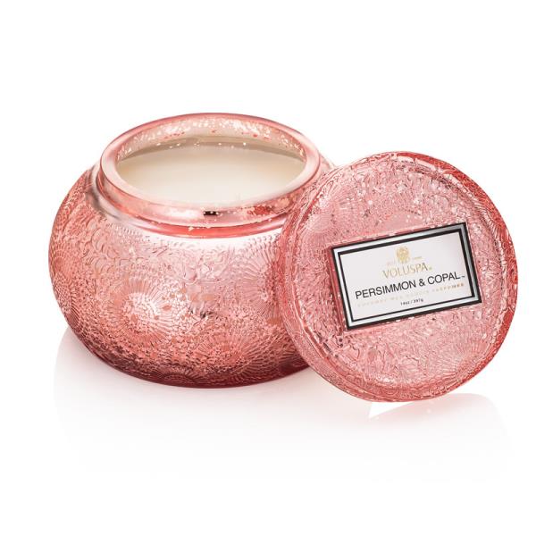 VELA POTE VIDRO CHAWAN 50H PERSIMMON E COPAL