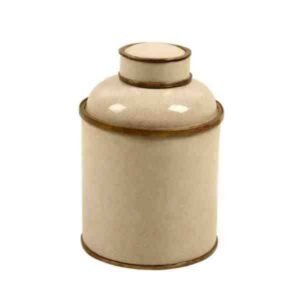 VASO DE PORC. CRAQUELADO C/ BRONZE