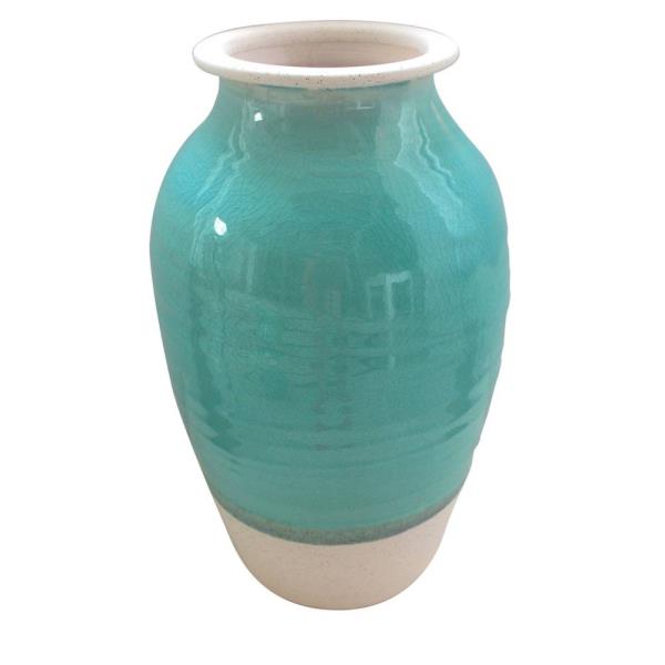 VASO DECORATIVO CERAMICA VERDE 22,5X39CM