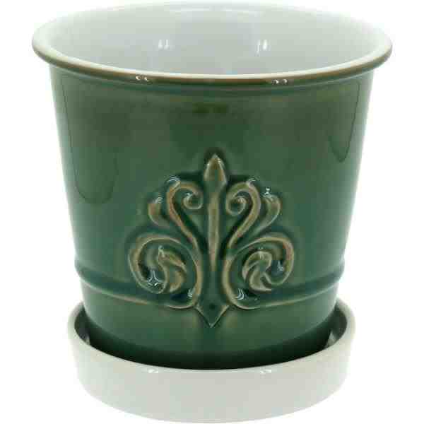 VASO 15 CM CERAM VD C/PRATO HOME CO LIMOGE