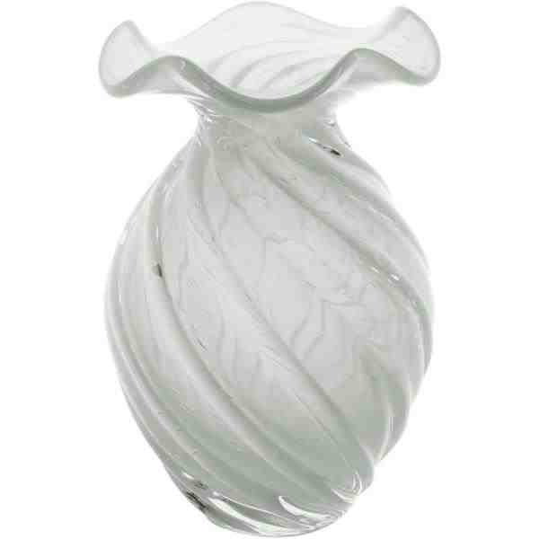 VASO 24 CM VIDRO BRANCO