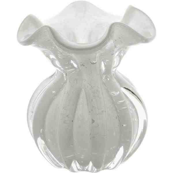 VASO 15 CM VIDRO BRANCO