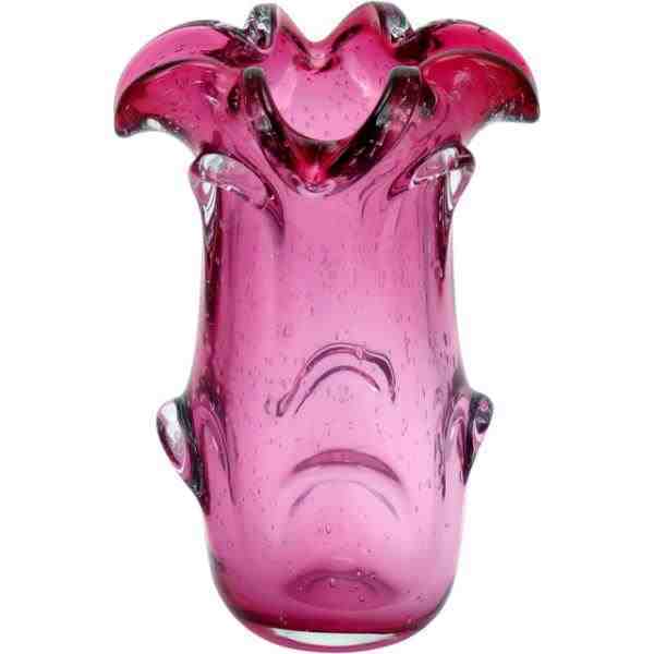 VASO 25CM VIDRO ROSA HOME CO ROSSETI