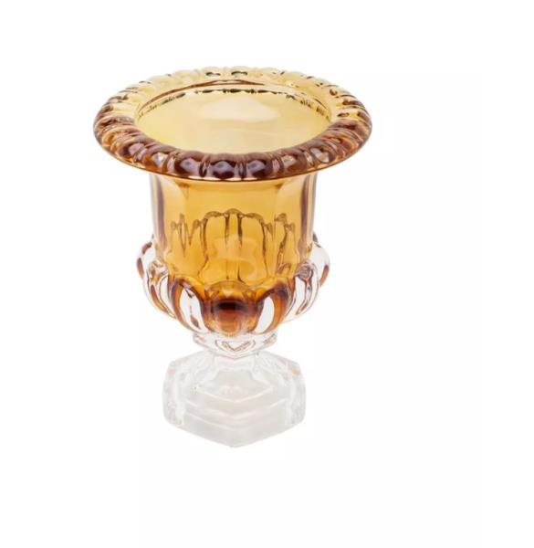 VASO DE CRISTAL C/ PE SUSSEX AMBAR 20X25CM