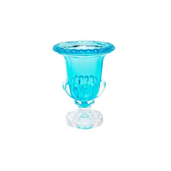 VASO DE CRISTAL C/ PE SUSSEX TURQUESA 12X15CM