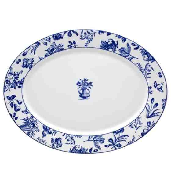 TRAVESSA OVAL GRANDE CHINTZ AZUL