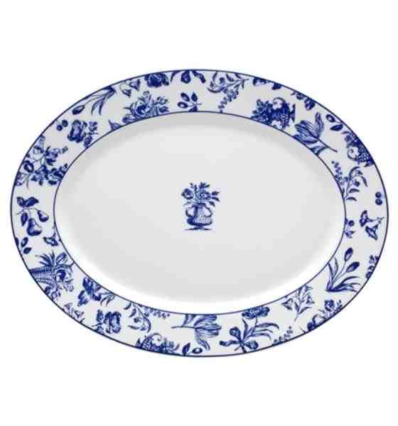 TRAVESSA OVAL MEDIA CHINTZ AZUL